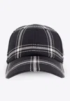 Alexander Mcqueen Checked Baseball Cap In Black