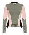 Alexander Mcqueen Black White Pink Wool Pullover In Black