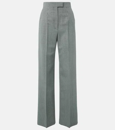 Alexander Mcqueen Checked Cotton Wide-leg Pants In Black
