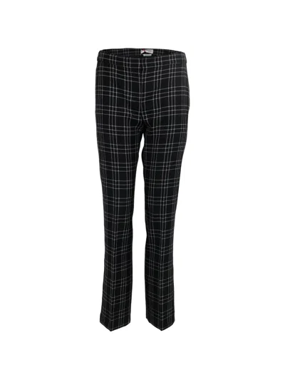 Pre-owned Alexander Mcqueen Checked Wool Trousers In Black
