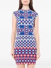 Alexander Mcqueen Check-pattern Dress In Blue