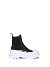 Alexander Mcqueen Round Toe Chelsea Ankle Boots In Black