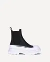Alexander Mcqueen Round Toe Chelsea Ankle Boots In Black