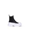 Alexander Mcqueen Round Toe Chelsea Ankle Boots In Black