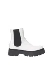 Alexander Mcqueen Multicolor Leather Boot In Bianco/nero