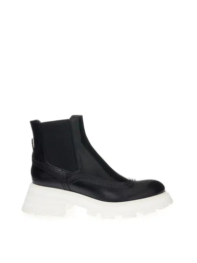 Alexander Mcqueen Chelsea Boots  White Heel