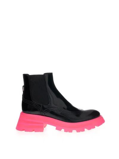 Alexander Mcqueen Chelsea Boots Fluo Pink Sole
