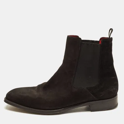 Pre-owned Alexander Mcqueen Chelsea Size 44 Black Suede Chelsea Boots