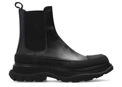 Pre-owned Alexander Mcqueen Chelsea Tread Ankle Boot (women's) Sneakers In Black