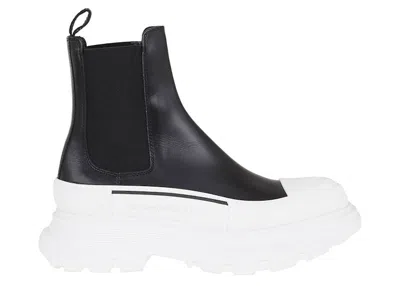 Pre-owned Alexander Mcqueen Chelsea Tread Ankle Boot (women's) Sneakers In Black/white