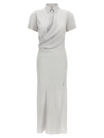 Alexander Mcqueen Chemisier Striped Corset-style Maxi Dress In Animal Print