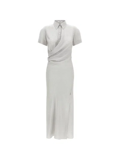 Alexander Mcqueen Chemisier Striped Corset-style Maxi Dress In Animal Print