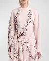 Alexander Mcqueen Floral Jacquard Wool And Silk Sweater In Red