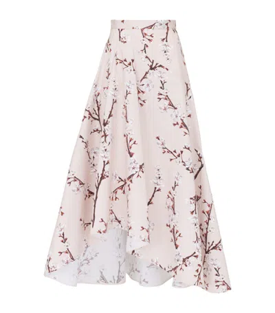 Alexander Mcqueen Cherry Blossom Midi Skirt In Pink