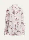 Alexander Mcqueen Cherry Blossom Print Button-front Blouse In Pink