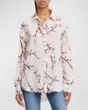 Alexander Mcqueen Cherry Blossom Print Button-front Blouse In Pink