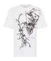 Alexander Mcqueen Cherry Blossom Skull Oversized T-shirt In White