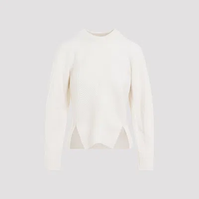 Alexander Mcqueen Chevron Cashmere Pullover Sweater For Women In White