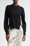 ALEXANDER MCQUEEN ALEXANDER MCQUEEN CHEVRON CORSET DETAIL WOOL & CASHMERE SWEATER