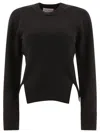 Alexander Mcqueen Chevron Corset Sweater In Wool In Black