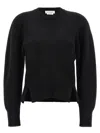 Alexander Mcqueen Chevron Corset Sweater In Wool In Black