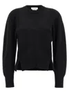 Alexander Mcqueen Chevron Corset Sweater In Wool In Black