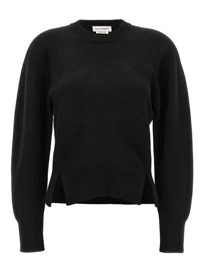 ALEXANDER MCQUEEN CHEVRON CORSET SWEATER