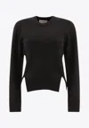 Alexander Mcqueen Chevron Corset Sweater In Wool In Black