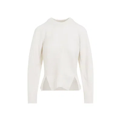 ALEXANDER MCQUEEN ALEXANDER MCQUEEN CHEVRON IVORY CASHMERE PULLOVER