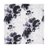 Alexander Mcqueen Silk Foulard With Chiaroscuro Floral Motif In Black