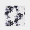 Alexander Mcqueen Silk Foulard With Chiaroscuro Floral Motif In White