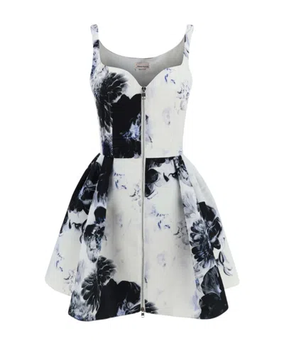 ALEXANDER MCQUEEN ALEXANDER MCQUEEN SWEETHEART-NECKLINE RUFFLED MINI DRESS