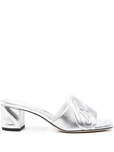 Alexander Mcqueen Chic 55mm Sandals For Women In Silver