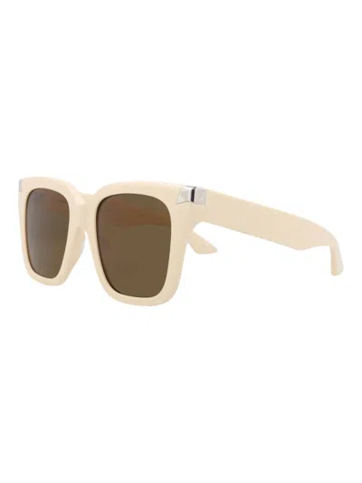 Alexander Mcqueen Chic Recycled Acetate Square Sunglasses In Neutral