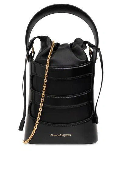 Alexander Mcqueen Chic Women's Mini Bucket Handbag In Black