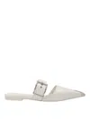 Alexander Mcqueen Leather Flat Mules In White