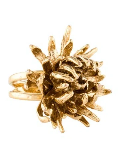 Pre-owned Alexander Mcqueen Chrysanthemum Flower Ring In Multi