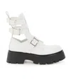 Alexander Mcqueen Leather Ankle Boots In White