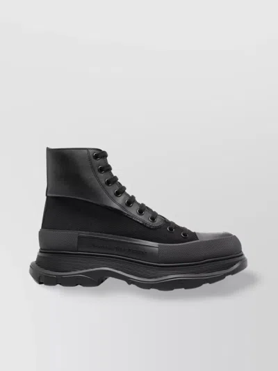Alexander Mcqueen Chunky High-top Lace-up Boots With Emblematic Tongue