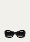 Alexander Mcqueen Chunky Logo Acetate Cat-eye Sunglasses In Black