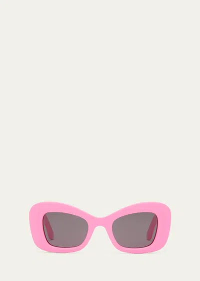 Alexander Mcqueen Am0434s Acetate Sunglasses In Pink