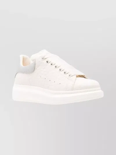 Alexander Mcqueen Chunky Sneakers With Textured Heel Tab In White