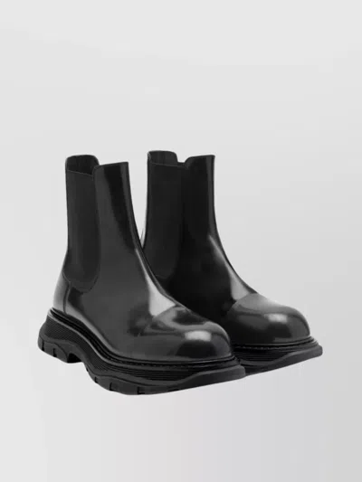 Alexander Mcqueen Chunky Sole Ankle-length Chelsea Boots In Black