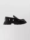 Alexander Mcqueen Chunky Sole Cut-out Loafers Leather In Black
