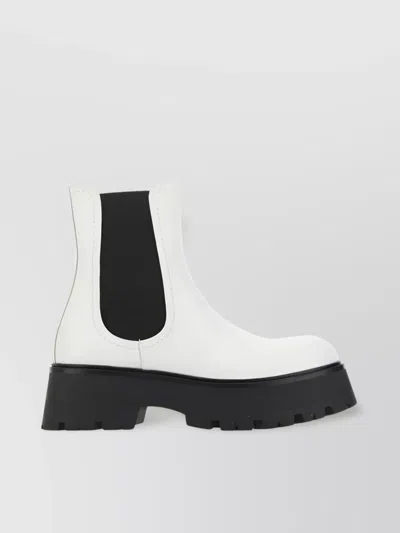 ALEXANDER MCQUEEN LEATHER CHELSEA ANKLE BOOTS