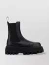 Alexander Mcqueen Black Glossy Leather Ankle Boots With Tank Sole