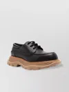 Alexander Mcqueen Leather Lace-up Shoes With Chunky Sole In Black