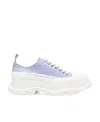 Alexander Mcqueen Light Purple Leather Tread Slick Sneakers In White