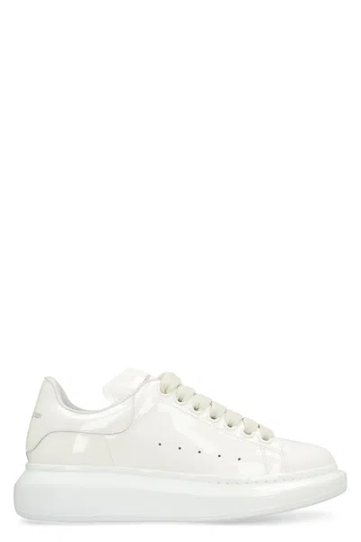ALEXANDER MCQUEEN CHUNKY SOLE WHITE LEATHER SNEAKERS FOR WOMEN
