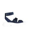 Alexander Mcqueen Blue Touch Strap Sandals In Blue